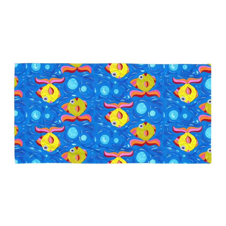 Fish style (art by Dina R.) acrylic painting picture - Towel product image (1)