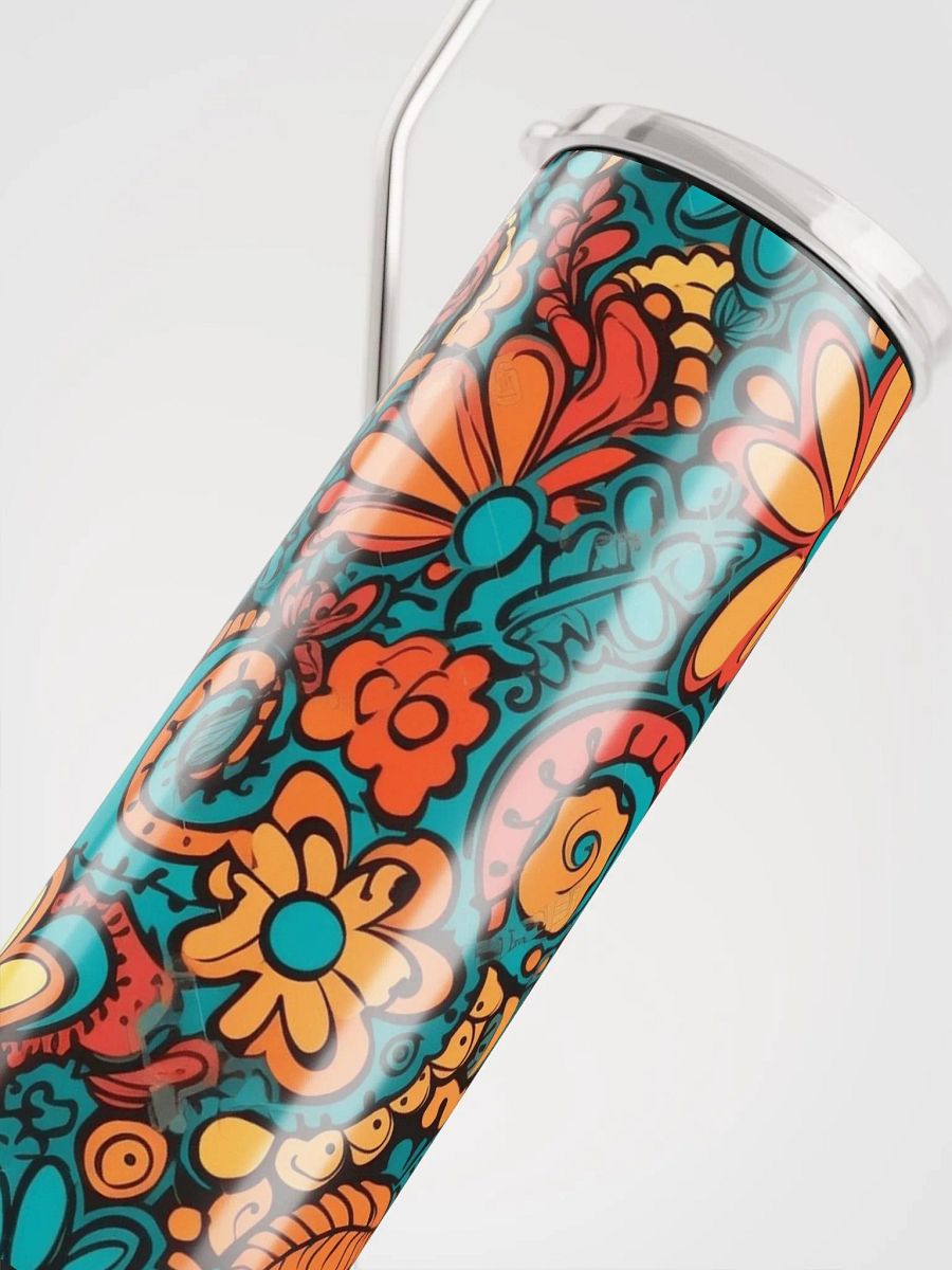 Groovy Hippie Stainless Steel Tumbler | Eco-Friendly 20oz Cup with Reusable Straw! product image (5)