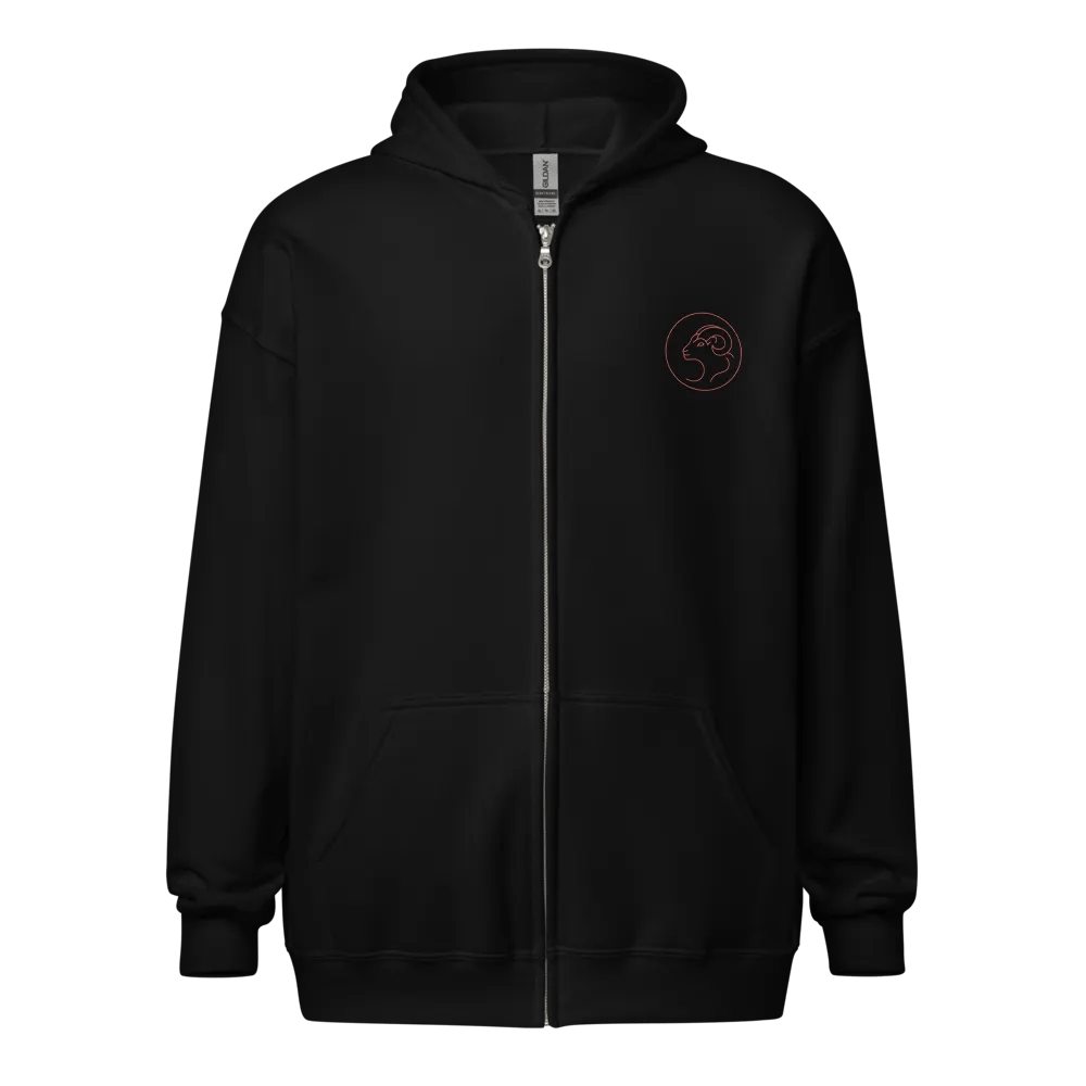 Aries Ram Circle Zip Hoodie product image (1)