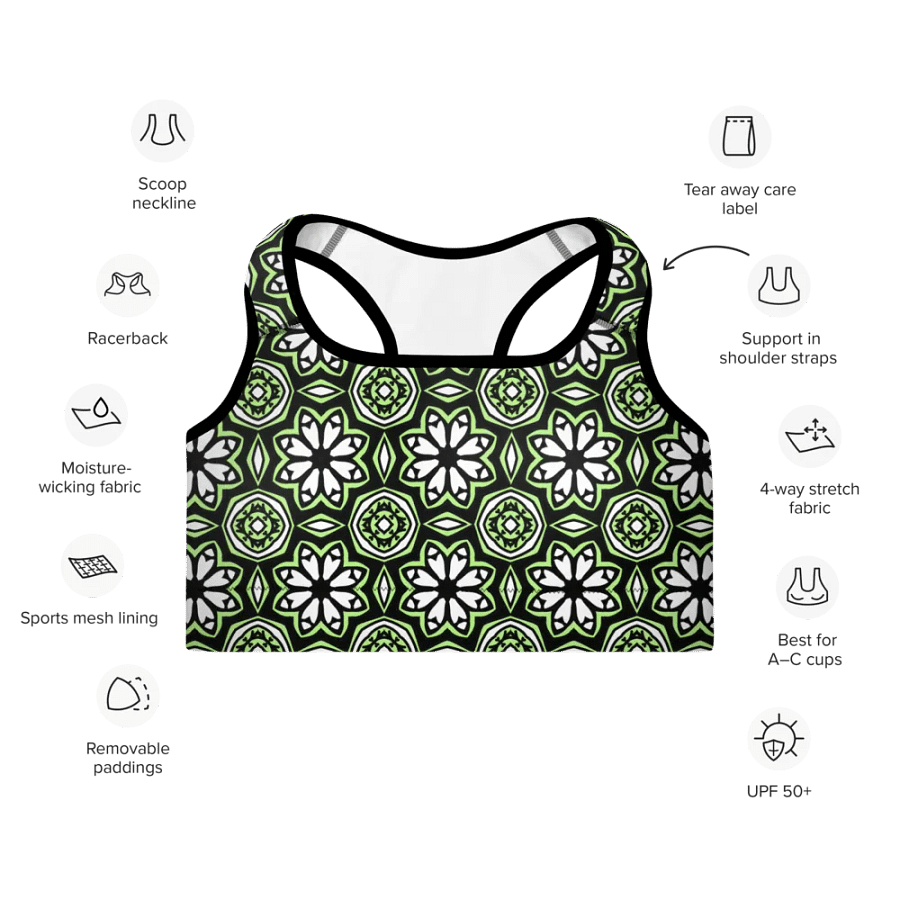 Agender Abstract (1) - Padded Sports Bra product image (7)