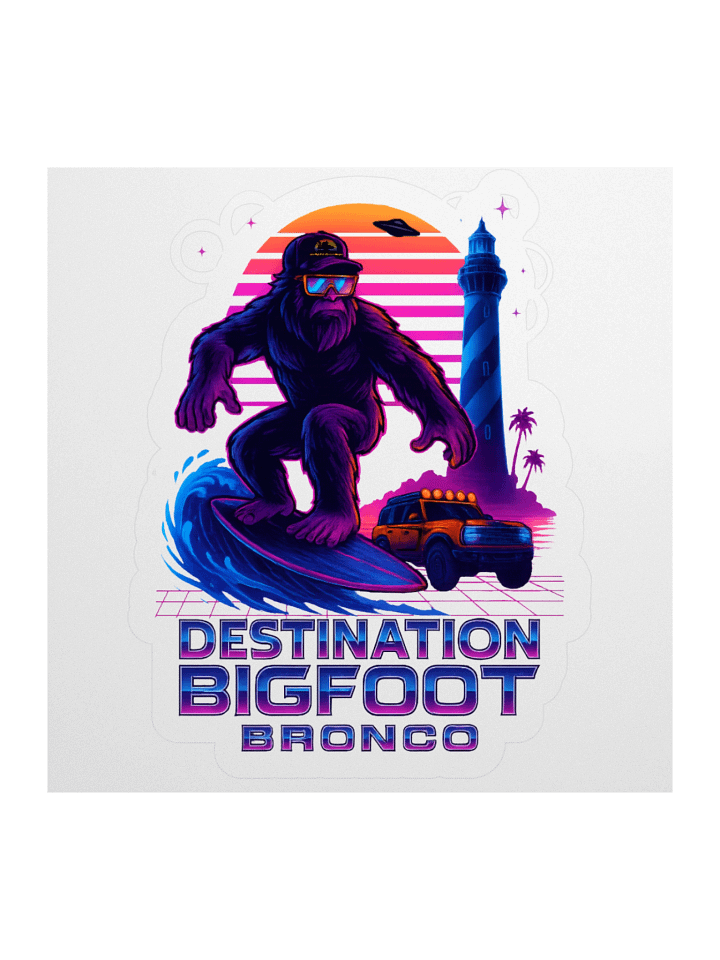 Destination Bigfoot Bronco Synthwave Logo Decal (Multiple Sizes Available) product image (2)