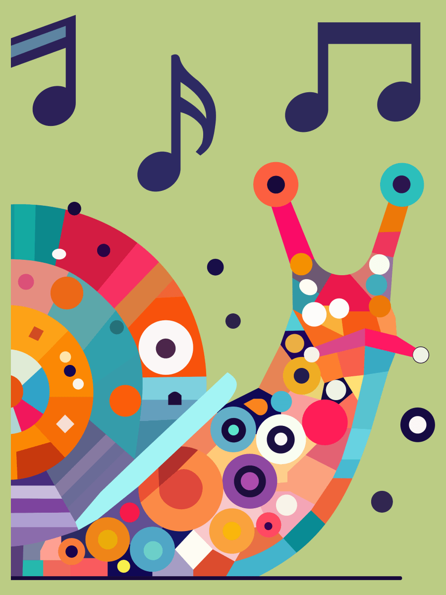 Free Geometric Snail PNG Art - Transparent Background, Whimsical Low Poly Illustration product image (1)