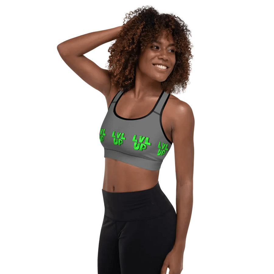 LVL UP Grey Sports Bra product image (3)