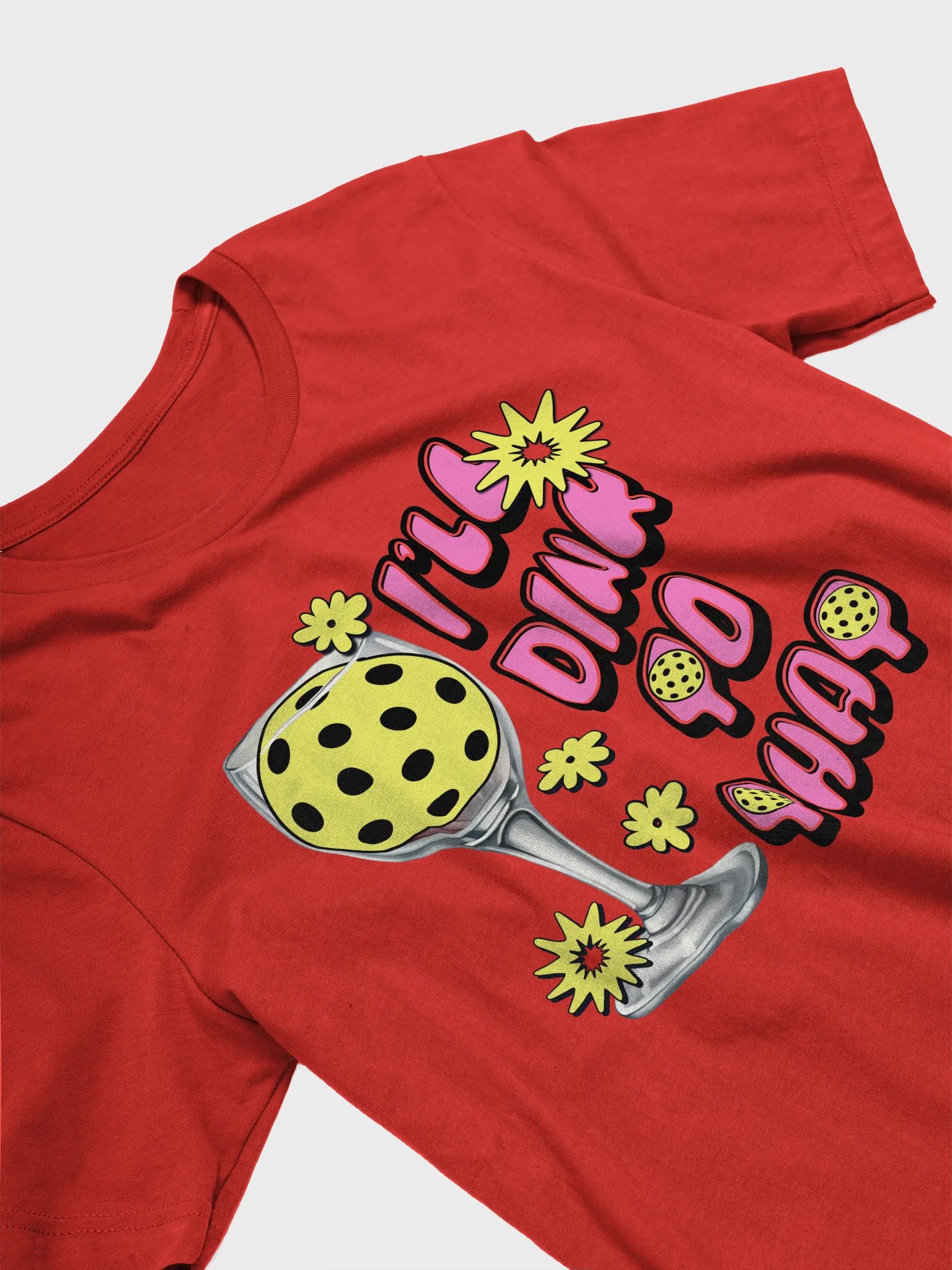 Ill Dink To That Pickleball Starry Wine Glass T-Shirt product image (2)