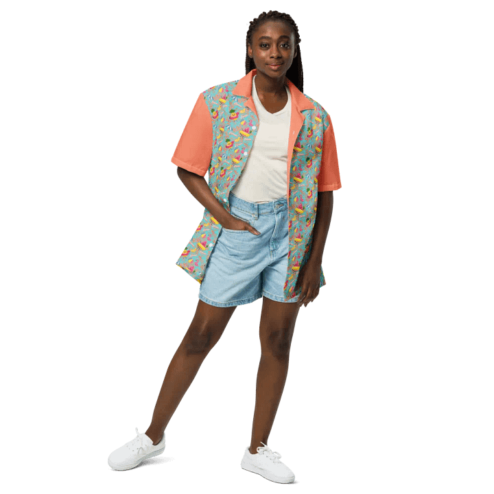 Funny Floaties Summer Hawaiian Women's Button Shirt product image (2)