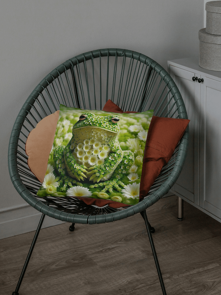 Green Flower Frog Pillow product image (1)
