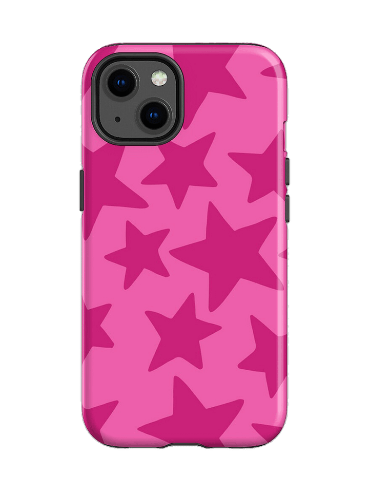 Hot Pink Wonky Stars iPhone Case product image (1)
