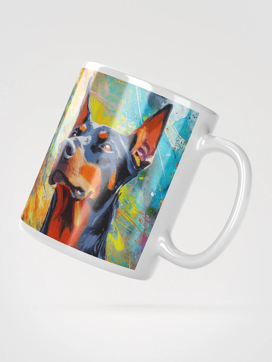 Doberman Oil Painting on Colorful Abstract Background Mousepad product image (4)