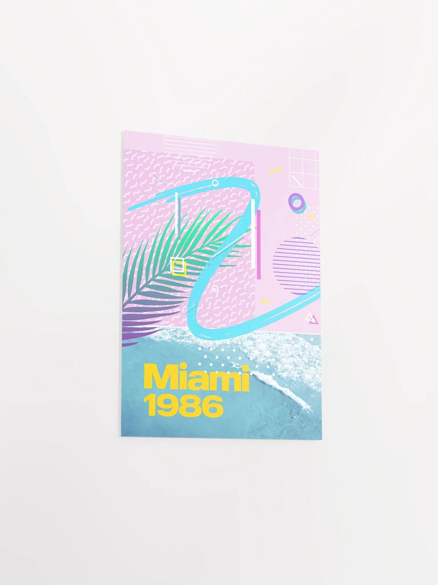 Retrowave poster: Miami 1986 [retrowave/vaporwave/synthwave] — aesthetic poster, retrowave art print, neon poster, 80s poster product image (8)