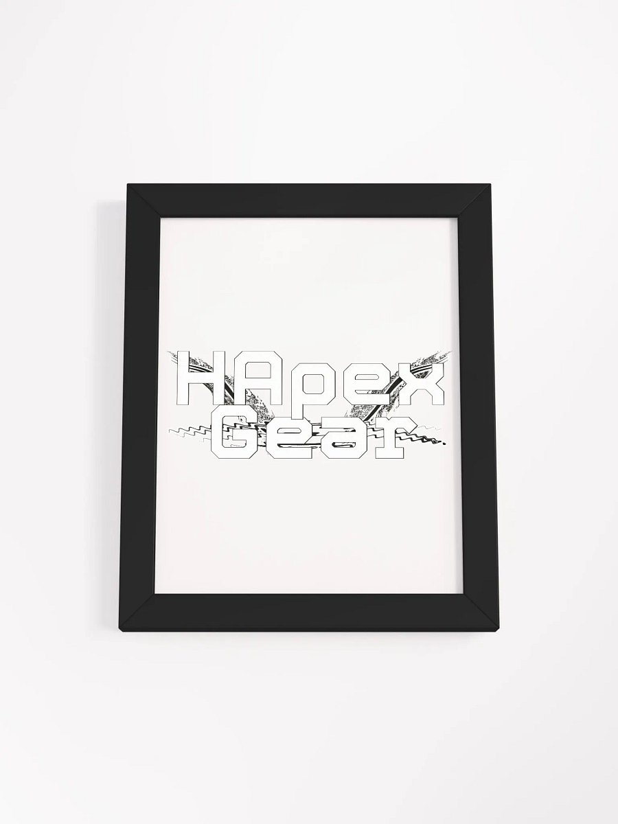 Framed - High-Quality Matte Poster - White HApex Gear Black Logo product image (1)