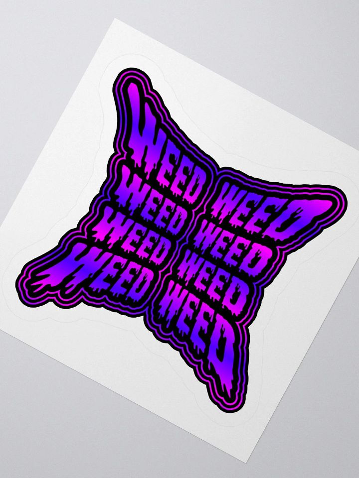 Cotton Candy Color Cannabis Stoner Sticker, Pink Blue Butterfly Weed 420 Art product image (2)