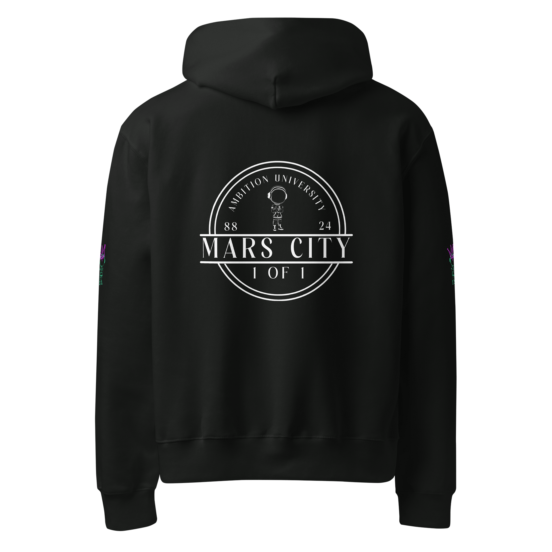 THE MARS CITY GRAFFITI NEON ASTRONAUNT HOODIE product image (2)