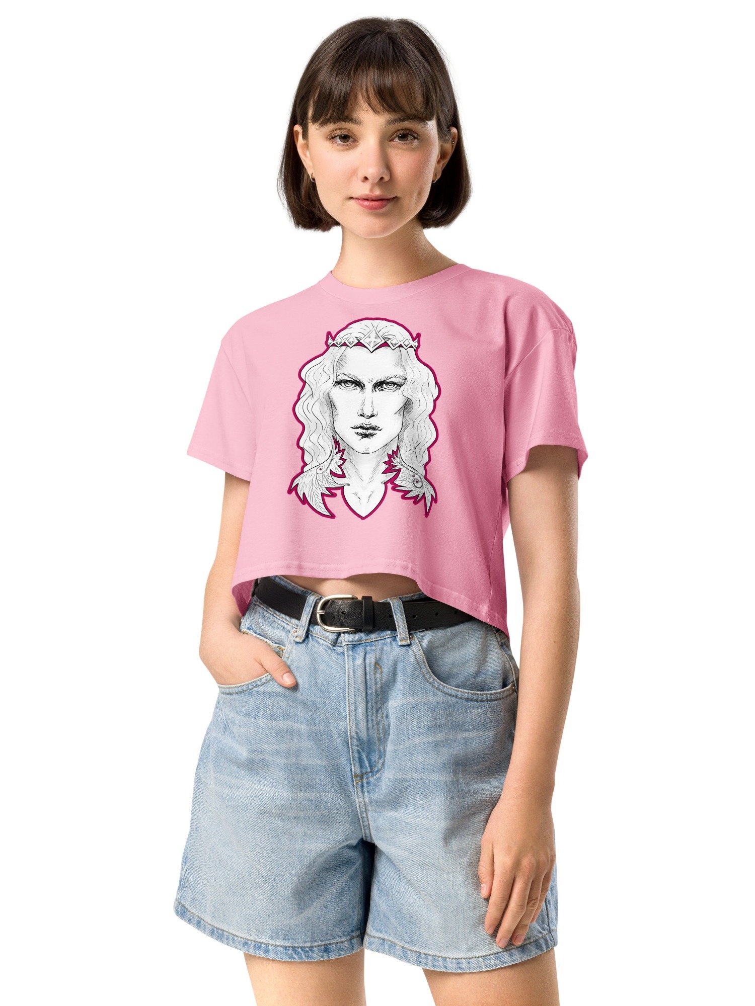 Prince Charming Rose Pink Line Women's Premium Crop Top product image (2)