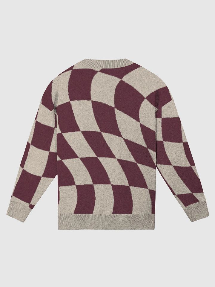 Burgundy Checkerboard Knit Sweater product image (2)