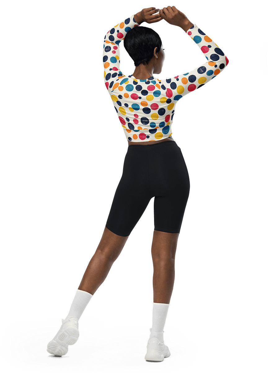 Polka Dot Illusion Vintage Retro Long Sleeve Crop Top product image (4)