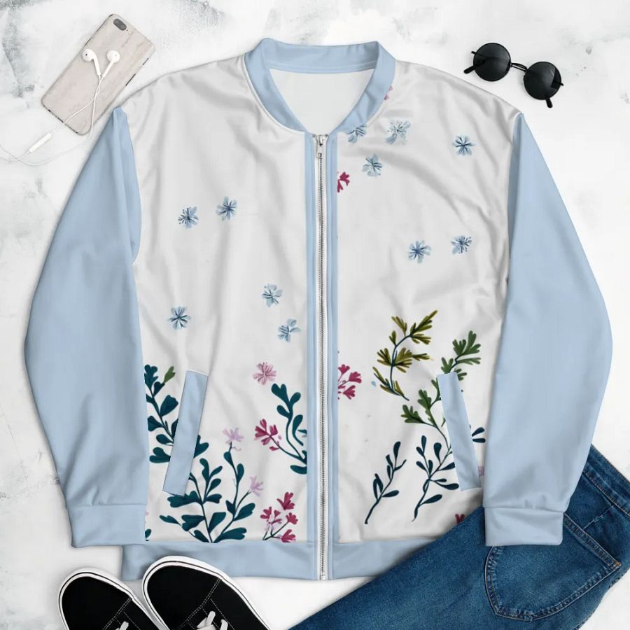 Botanical Bliss All-Over Print Bomber Jacket product image (7)