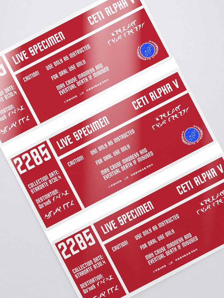 Ceti Eel Caution Label sticker sheet product image (1)