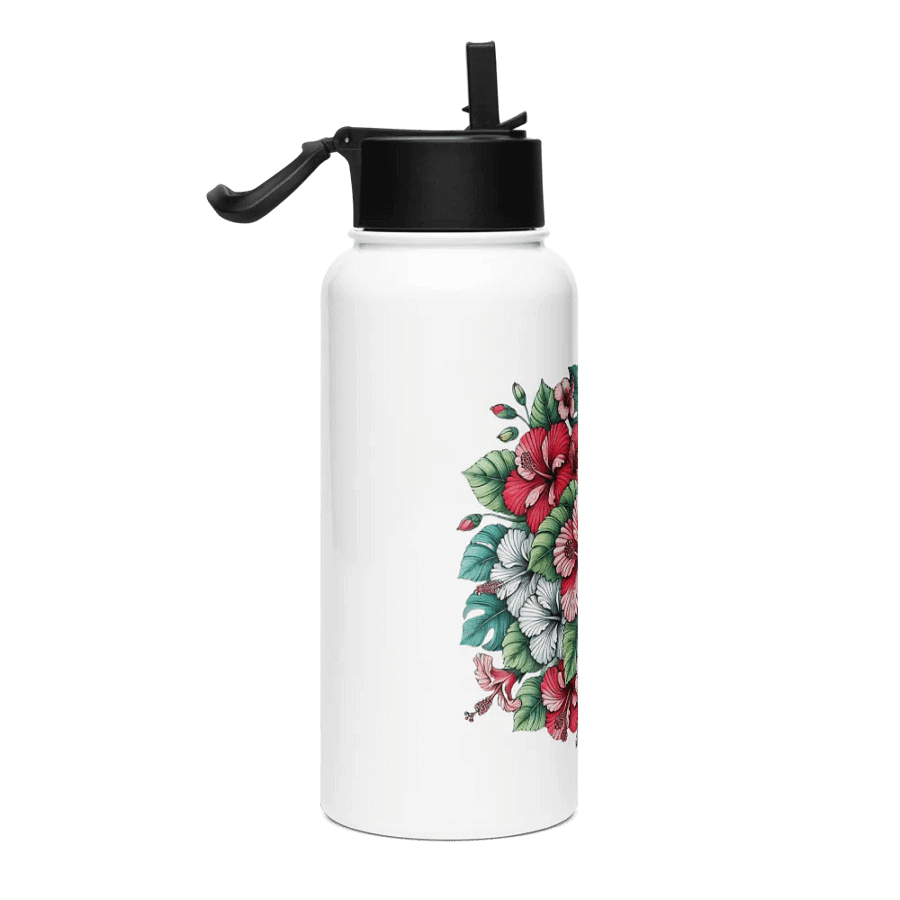 Tropical Hibiscus Stainless Steel Water Bottle | AI Design product image (4)
