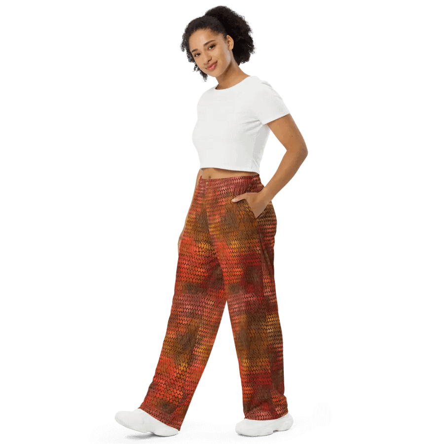 Orange Dragon Scales Wideleg Pants product image (10)