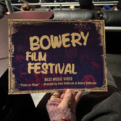 The music video for @johndenicolamusic’s song “Float on Hope,” animated by @jenna.shot, won Best Music Video at the @boweryfi...