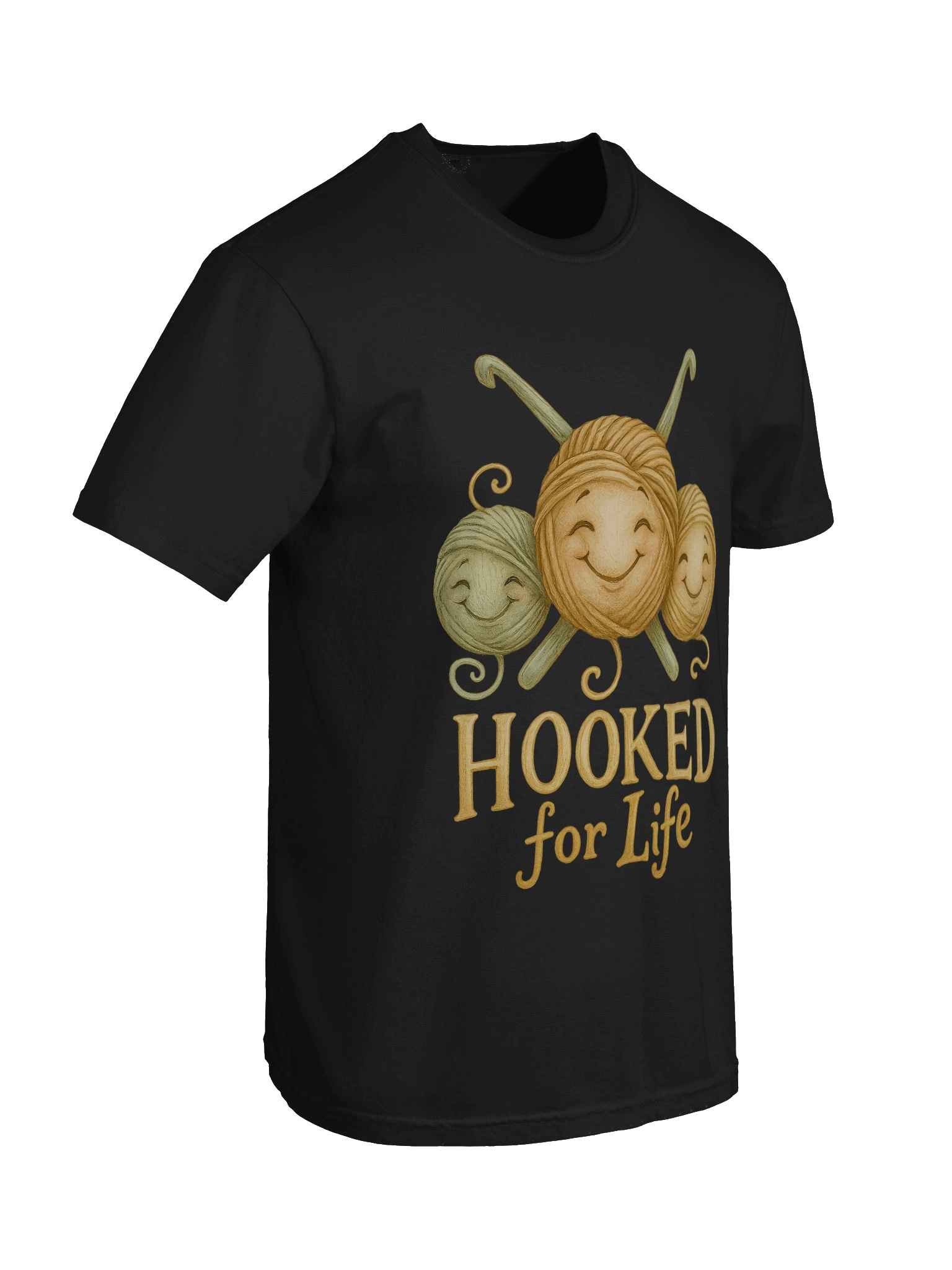 Hooked for Life T-shirt for Yarn Crafters, Crocheters, Crochet and Knitting Hobbyists product image (31)