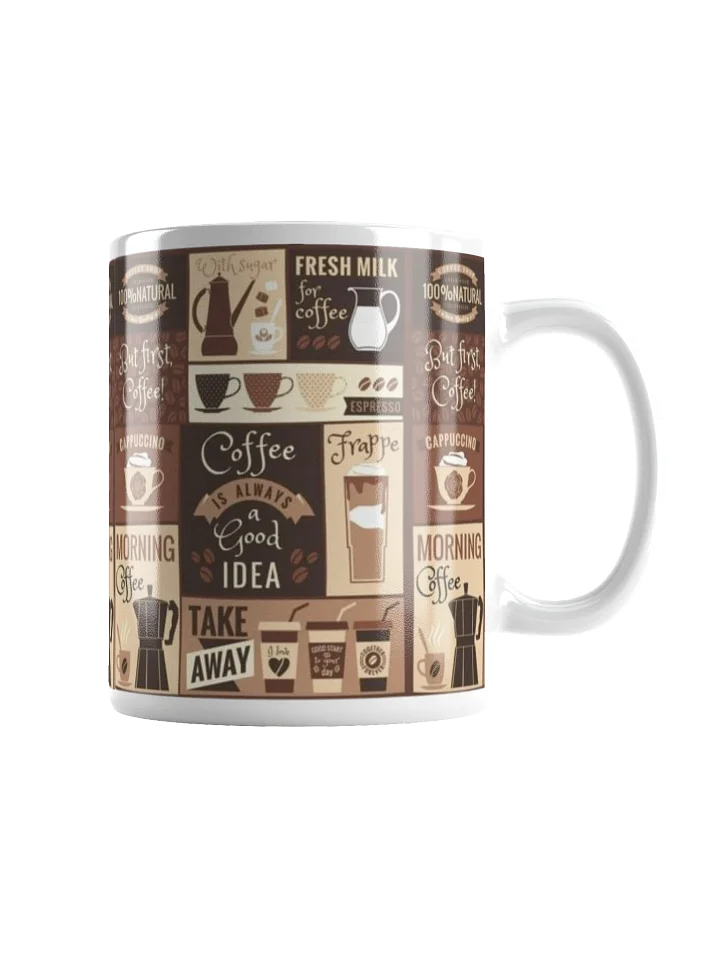 Vintage Coffee Chalkboard White Glossy Mug product image (1)
