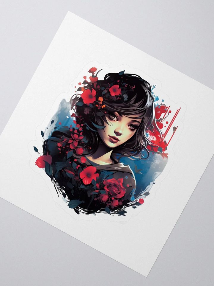 Windswept Red Flower Girl Sticker product image (2)