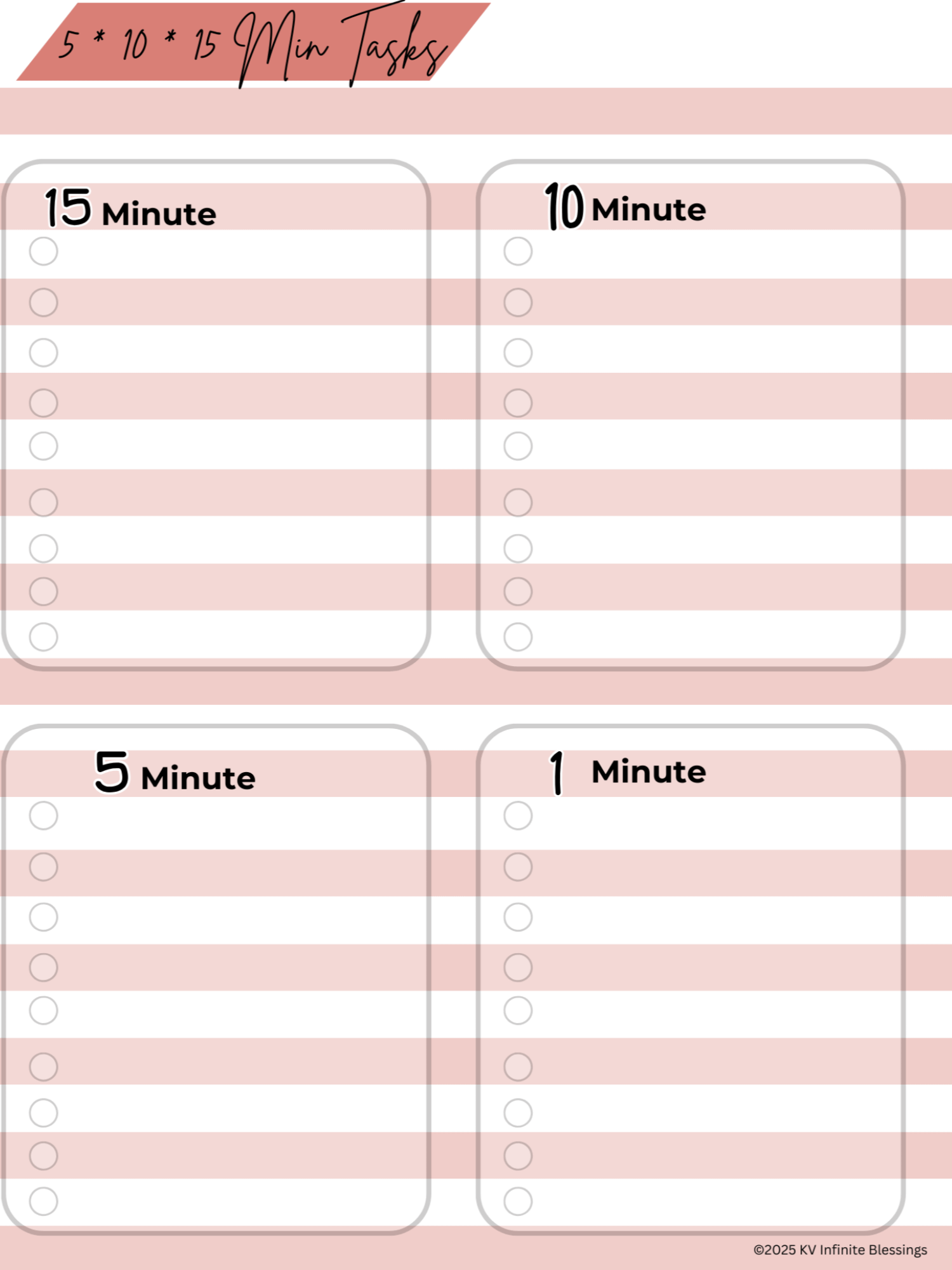 5, 10, 15-Minute Task List | Digital & Printable Bullet Journal product image (3)