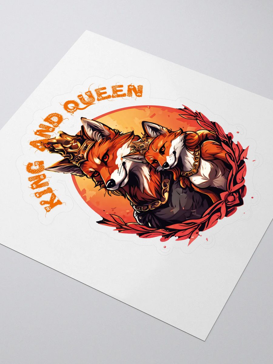 King and Queen Fox Kiss Cut Stickers - Funny and Cool Royal Couple Sticker Set product image (3)