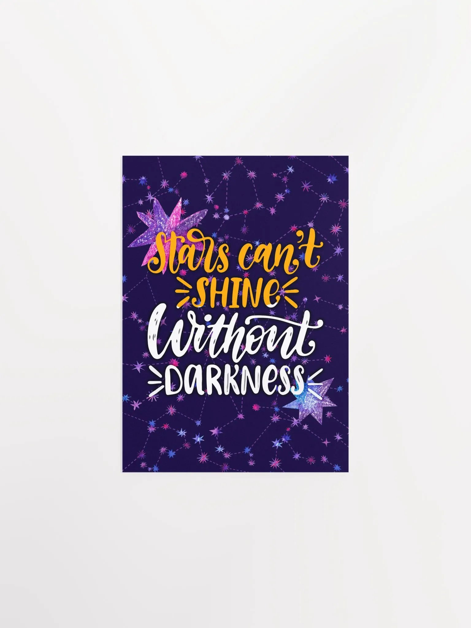 Stars can't shine without darkness [neon/synthwave/vaporwave/watercolor] — aesthetic watercolor poster, neon space poster, retrowave poster, motivation quotes product image (6)