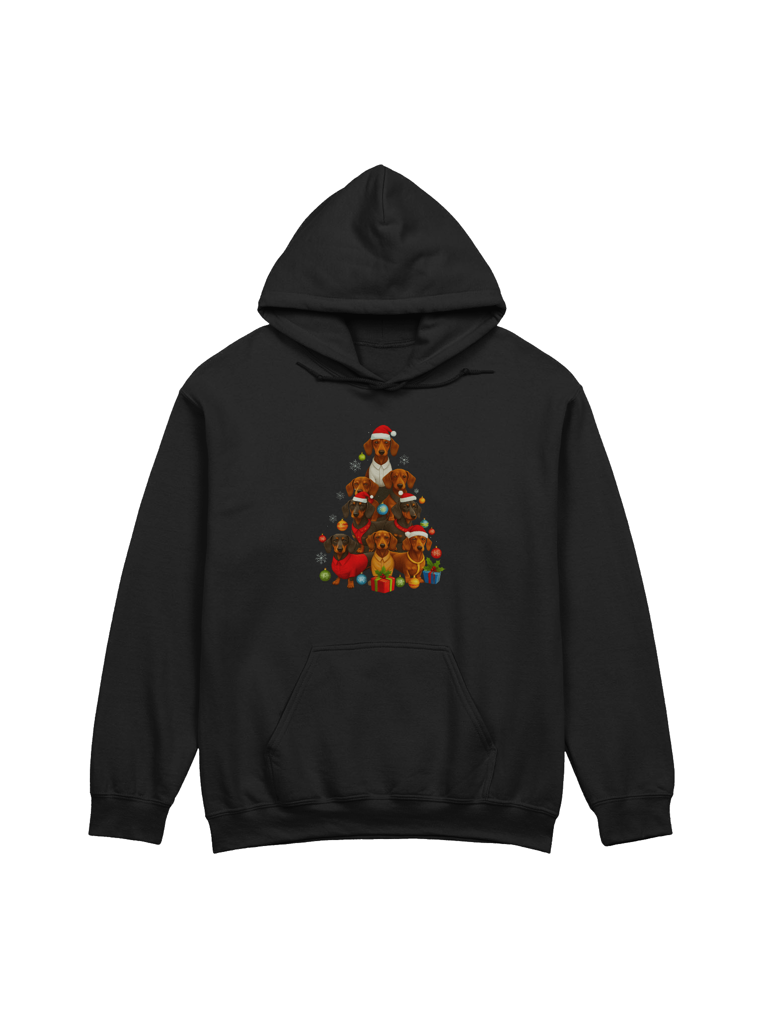 Dachshund Christmas Tree Hoodie – Cute Holiday Wiener Dog Illustration product image (1)