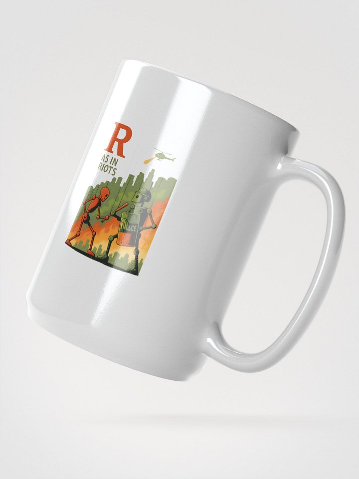 R as in riots white glossy ceramic mug by dark alphabet product image (2)