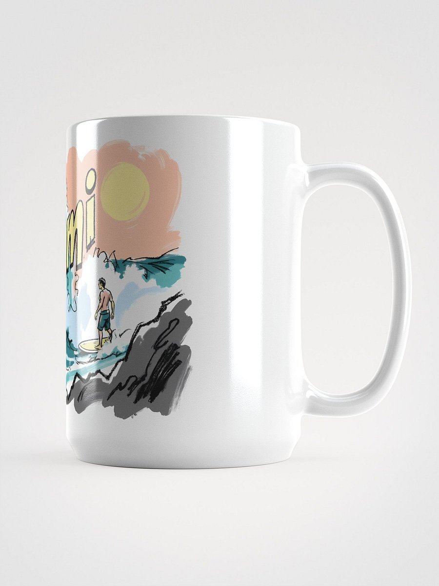 Tsunami Surf Art Print – Bold Wave Glossy Mug product image (2)