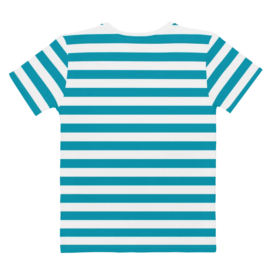 Butterfly Blossom Women's Stripped Teal All-Over Print Tee product image (8)