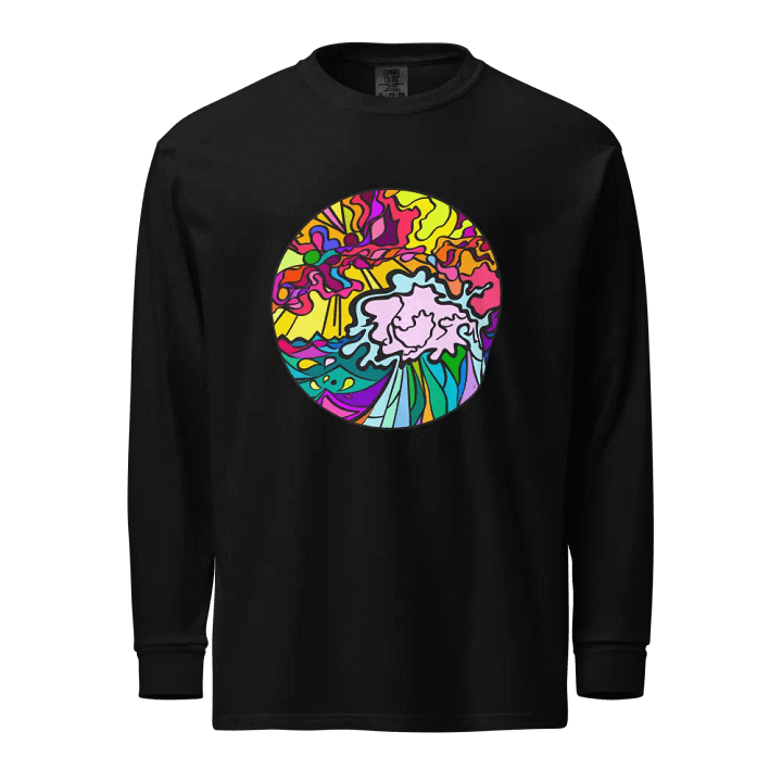 Vibrant Swirls Long Sleeve Shirt - Wave at Sunset product image (1)