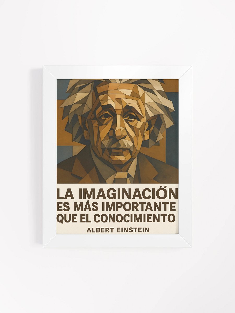 Póster ultra-premium Einstein cubista corregido con cita española auténtica product image (4)