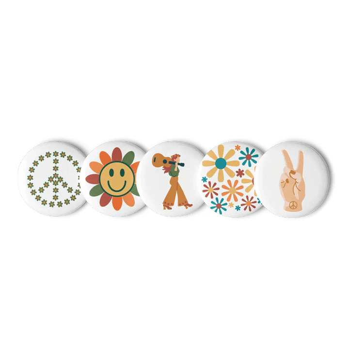 Peaceful Petals Pin Buttons Set product image (1)