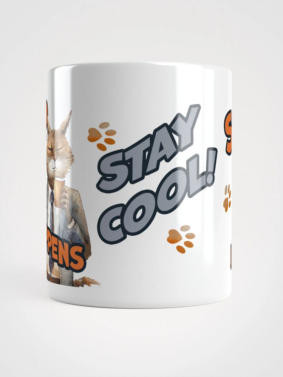Cat Chat: "Sip happens." White glossy mug product image (16)