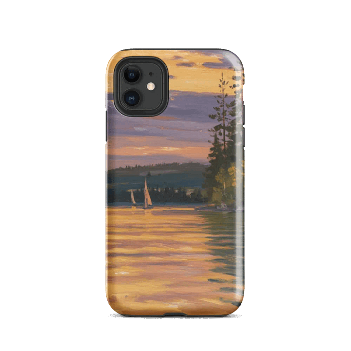 Sunset Lake Sailing, Tough Case for iPhone® by Allcolor product image (2)