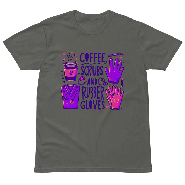 Coffee, Scrubs & Gloves Unisex Tee product image (3)