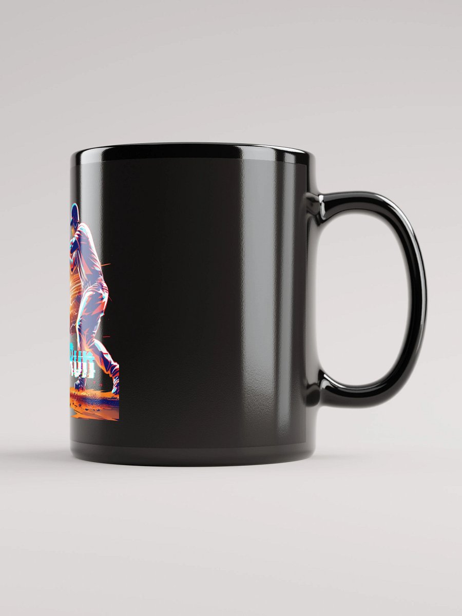 Dynamic Baseball Home Run Art: Glitch-Effect Power Swing Glossy Mug product image (1)