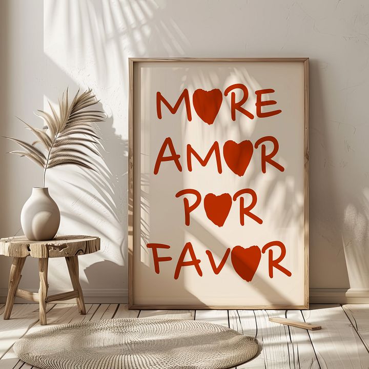 MORE AMOR POR FAVOR Typography Art Print product image (2)
