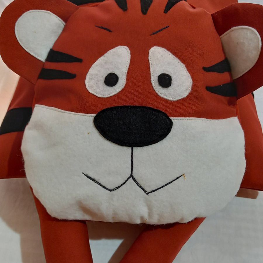 Stuffed Patchwork Tiger Pillow, Toddler Stuffed Plush Tiger Toy product image (4)