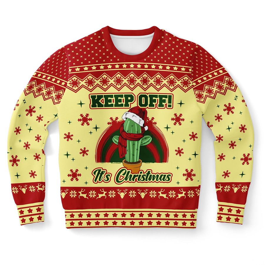 "Keep Off" Cactus Christmas Sweatshirt | Funny Ugly Christmas Sweater | Sassy Holiday Party Outfit product image (9)