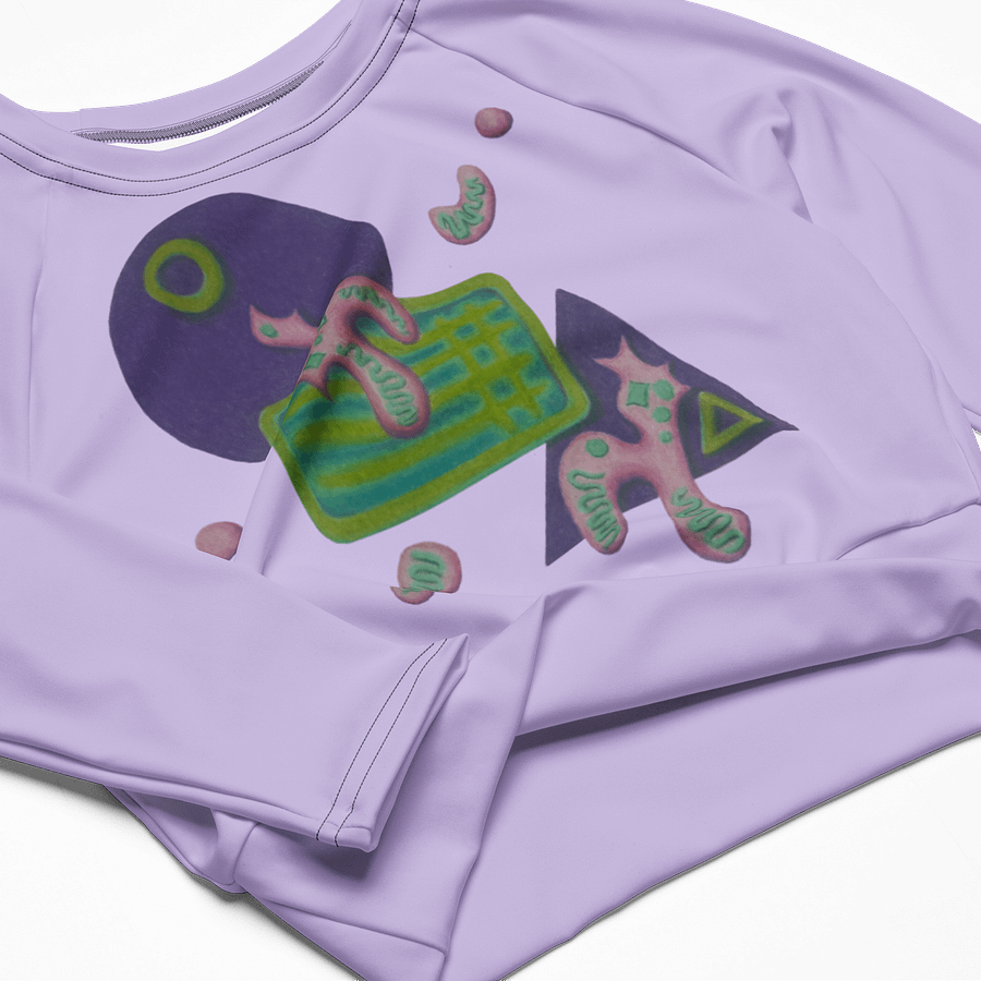 Shape Shenanigans Purple Long Sleeve Crop Top product image (5)