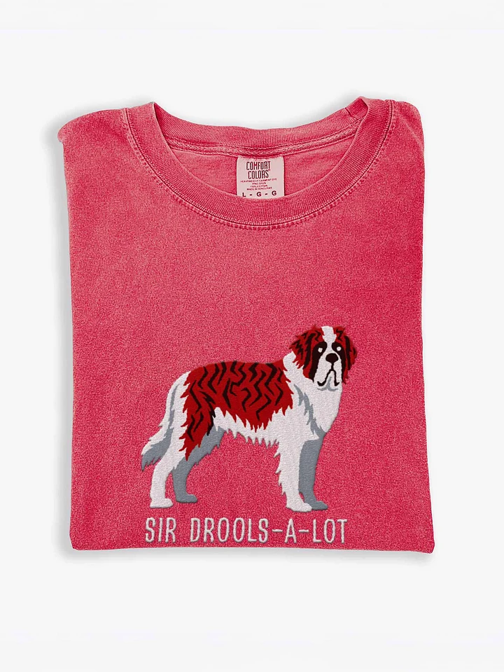 Sir Drools-A-Lot T-Shirt(Embroidered) of a Saint Bernard(Brindle & White) product image (1)