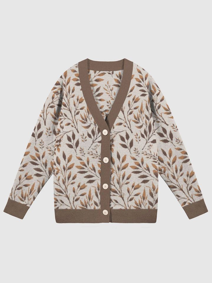 Botanical Leaves Brown and Cream Cardigan product image (1)