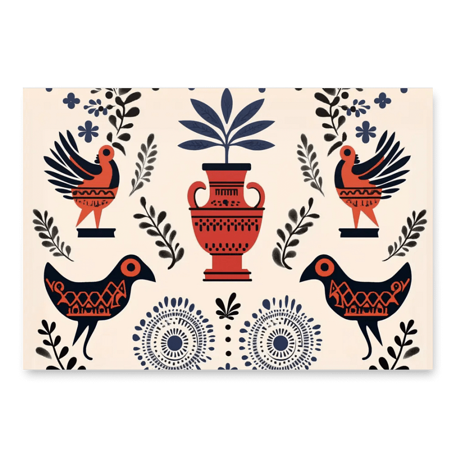 Hellenic Folk Elegance: Greek Heritage Wrapping Paper (Set of 3) product image (3)