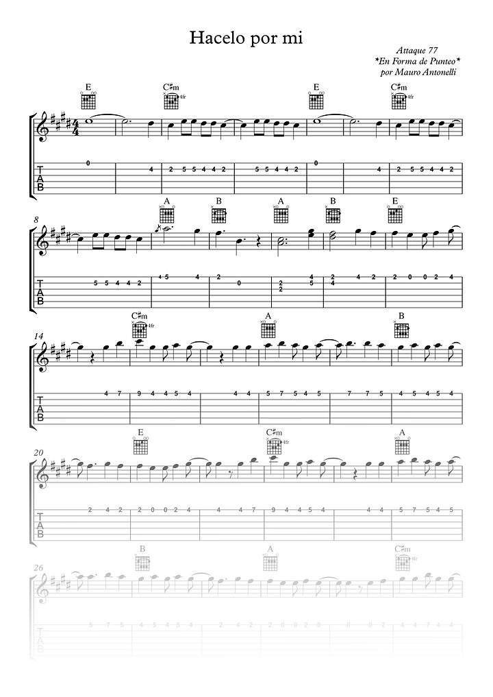 Hacelo por mi - Partitura + Tab + Acordes + Pista product image (1)