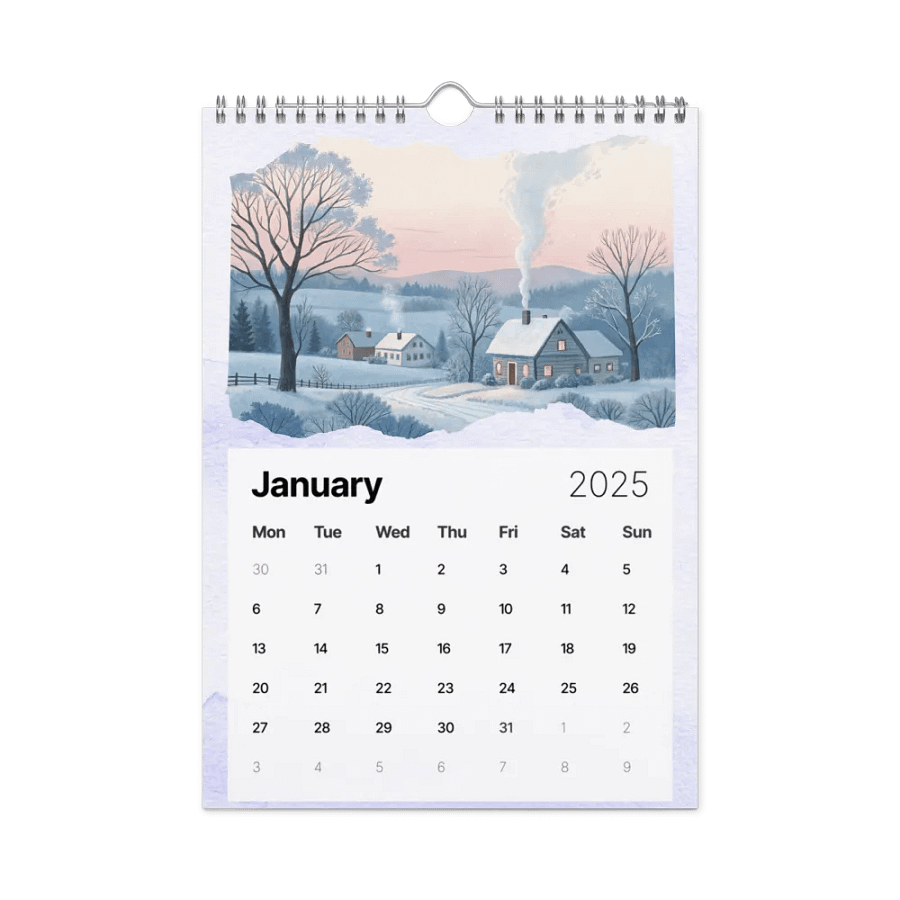 WATERCOLOR SEASONAL SCENES WALL CALENDAR 2025 product image (6)